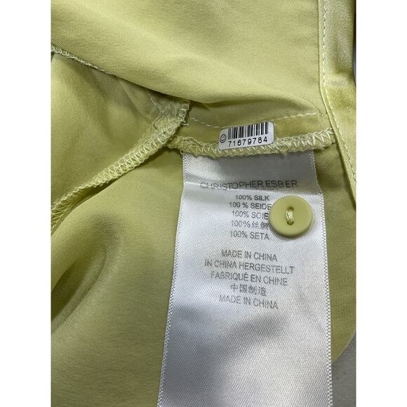 Christopher Esber Green Silk Crop Tie Shirt Size 6 - Picture 5 of 5